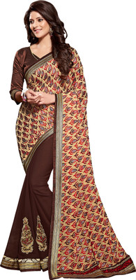

Jiya Self Design, Embroidered Fashion Georgette Saree(Beige, Brown, Multicolor)
