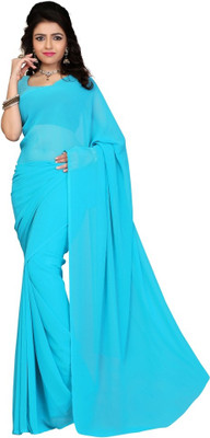 

Surupta Solid Fashion Georgette Saree(Blue), Sky blue