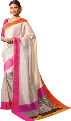 

Gaurangi Creations Printed Bhagalpuri Art Silk Saree(Multicolor)