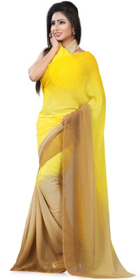 

Parisha Solid Fashion Georgette Saree(Yellow, Beige), Beige;yellow