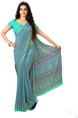 

Urban Vastra Floral Print Fashion Crepe Saree(Purple), Lavender