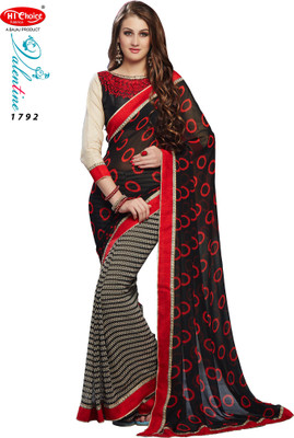 

Hi-Choice Printed Fashion Georgette Saree(Black)