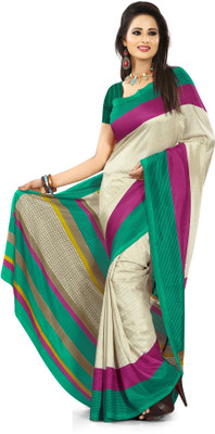 

Design Willa Printed Fashion Art Silk Saree(Beige)
