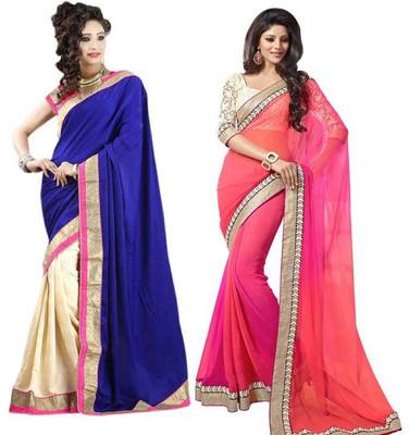

Stylezone Self Design Fashion Chiffon Saree(Pack of 2, Multicolor)