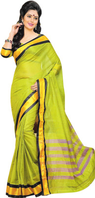 

Aswani Solid Fashion Cotton Saree(Green, Gold), Gold;green