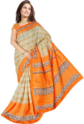 

Parisha Embroidered Fashion Silk Saree(Beige, Orange)