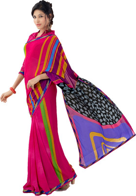 

Parisha Embroidered Fashion Georgette Saree(Pink)