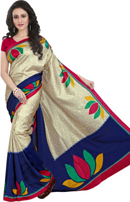 SUNAINA Printed Mysore Art Silk Saree(Multicolor)