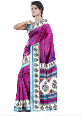 

Kshama Printed Daily Wear Art Silk Saree(Pink)