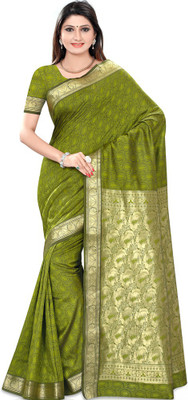 

Shelina Printed Fashion Art Silk Saree(Green)
