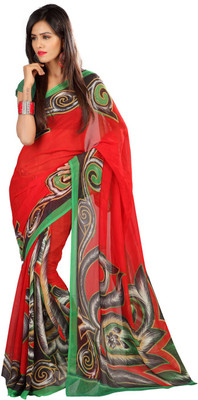

Indian Wear Online Printed Fashion Georgette Saree(Multicolor), Multicolor21