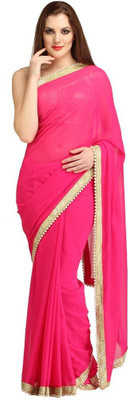 

Lime Embellished Fashion Georgette Saree(Pink)