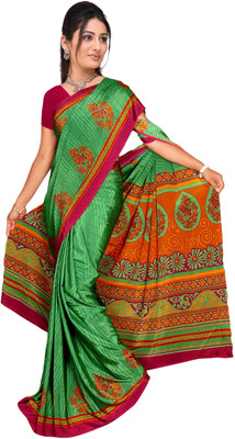

Vardan Prints Printed Bollywood Crepe Saree(Green)