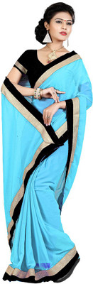 

Party Wear Dresses Solid Fashion Chiffon Saree(Blue)