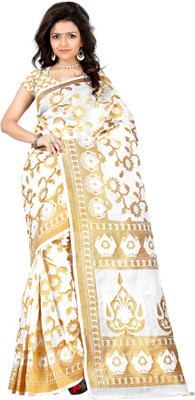 

Weavedeal Embellished Kanjivaram Silk Cotton Blend Saree(White)