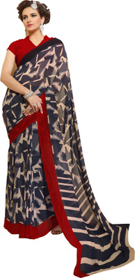 

Jiya Self Design, Printed Fashion Georgette Saree(Dark Blue, Beige, Maroon), Beige;dark blue;maroon