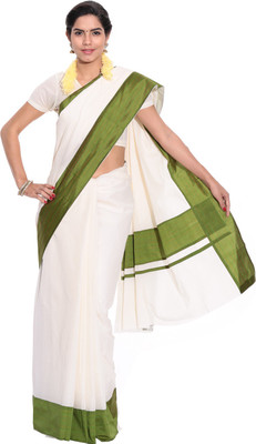 

Darps Self Design Balarampuram Cotton Saree(Multicolor), Cream