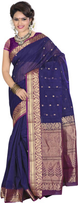 

Indianhandloom Woven Coimbatore Silk Cotton Blend Saree(Purple)