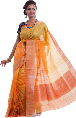 

BanarasiZari Woven Banarasi Handloom Dupion Silk Saree(Yellow, Orange), Orange;yellow