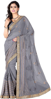 

Khushali Embroidered Fashion Chiffon Saree(Grey)