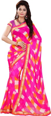 Vardan PRINTS Printed Bollywood Georgette Saree(Pink)