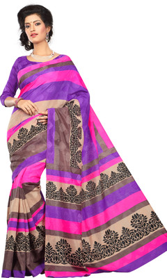 

JTInternational Printed Manipuri Silk Saree(Multicolor)