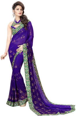 

Manthan Printed Daily Wear Georgette Saree(Purple)