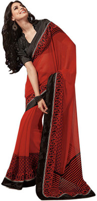 

Party Wear Dresses Printed Fashion Pure Chiffon Saree(Maroon)
