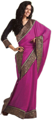 

Party Wear Dresses Printed Fashion Pure Chiffon Saree(Pink)