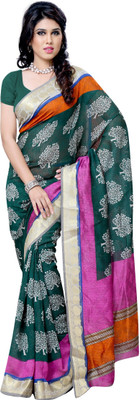 

JTInternational Printed Chanderi Handloom Art Silk Saree(Multicolor)