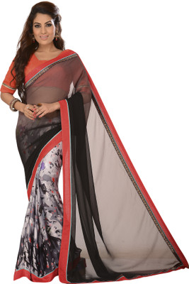 

Brijraj Embellished Fashion Georgette Saree(Black, Grey)