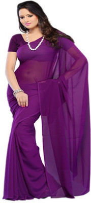 

Multi Retail Solid Daily Wear Georgette Saree(Purple), Violet