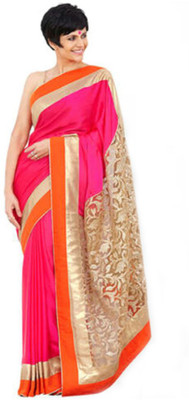 

Dancing Girl Embroidered Bollywood Net Saree(Pink)