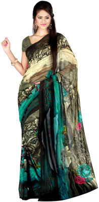 

Desi Butik Floral Print Fashion Art Silk Saree(Multicolor)
