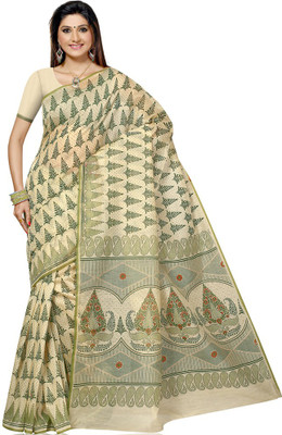 

Shelina Printed Fashion Cotton Saree(Beige)