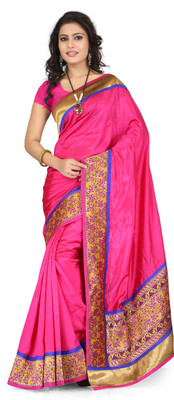 

Weavedeal Embellished, Self Design Banarasi Banarasi Silk, Brocade Saree(Magenta)