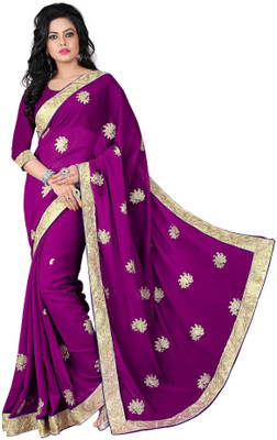 

Vishakha Fashion Embroidered Fashion Georgette Saree(Pink)