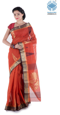 

Tantuja Woven Tangail Cotton Saree(Red), Rust