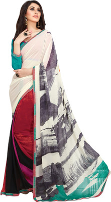 

Khushali Self Design, Printed Fashion Georgette Saree(Red, Multicolor), Multicolor;red
