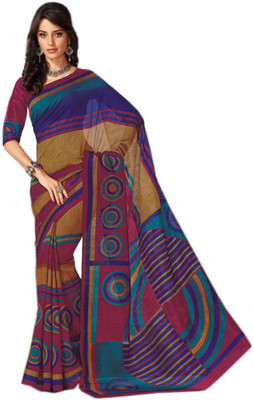 

Indian Wear Online Printed Fashion Pure Chiffon Saree(Multicolor)