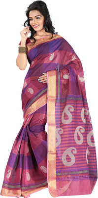 

Roopkala Silks Self Design Fashion Silk Cotton Blend Saree(Multicolor), Multicolour