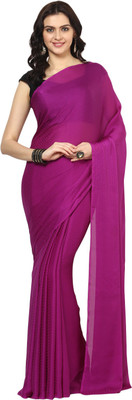 Aksara Self Design Daily Wear Crepe Saree(Purple)
