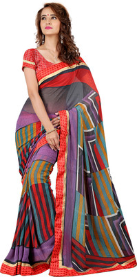 

Jiya Self Design, Printed Fashion Georgette Saree(Red, Multicolor), Multicolor;red