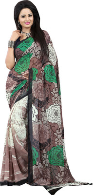 

Parisha Printed Fashion Polyester Saree(Beige, Green)