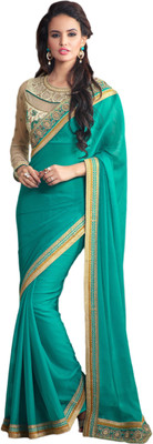 

M.S.Retail Embroidered Bollywood Georgette Saree(Light Blue)
