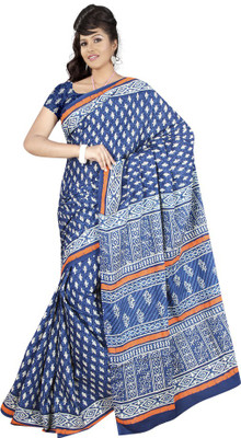 

TAARIKA Printed Daily Wear Cotton Saree(Multicolor), Orange