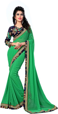 

Oomph! Printed Bollywood Chiffon Saree(Green