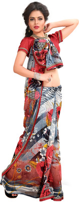

Parisha Self Design, Printed Fashion Georgette Saree(Multicolor, Red), Black;multicolor;red