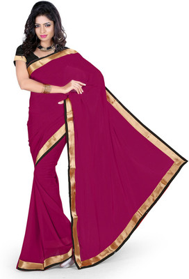 

Party Wear Dresses Plain Fashion Georgette Saree(Maroon)