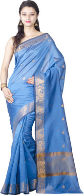 Chandrakala Printed Banarasi Silk Saree(Blue)